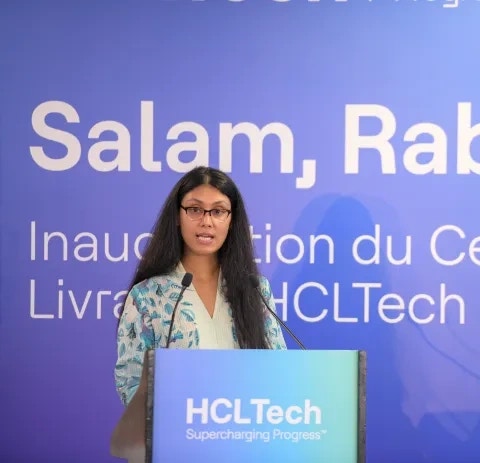 Roshni Nadar, Chairperson, HCLTech, inaugurated the delivery center in Rabat
